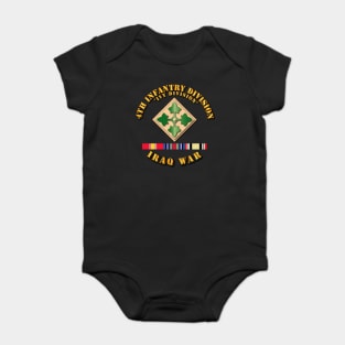 4th Infantry Div - Iraq War w SVC Ribbons Baby Bodysuit